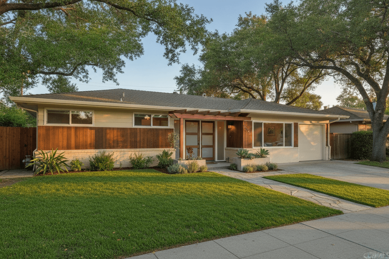Full single-story home and front yard shown as seller preparation context